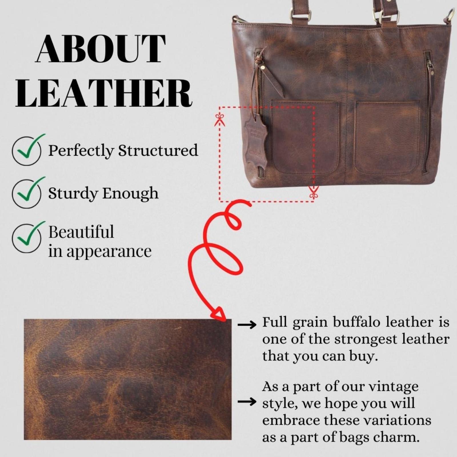 Madosh Genuine Leather Brown Tote Bag Messenger Bag Ladies Purse Crossbody Shoulder Satchel Handbag